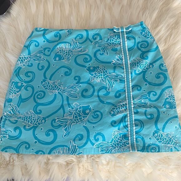 LILLY PULITZER VINTAGE KOI FISH SKORT - Picture 1 of 10